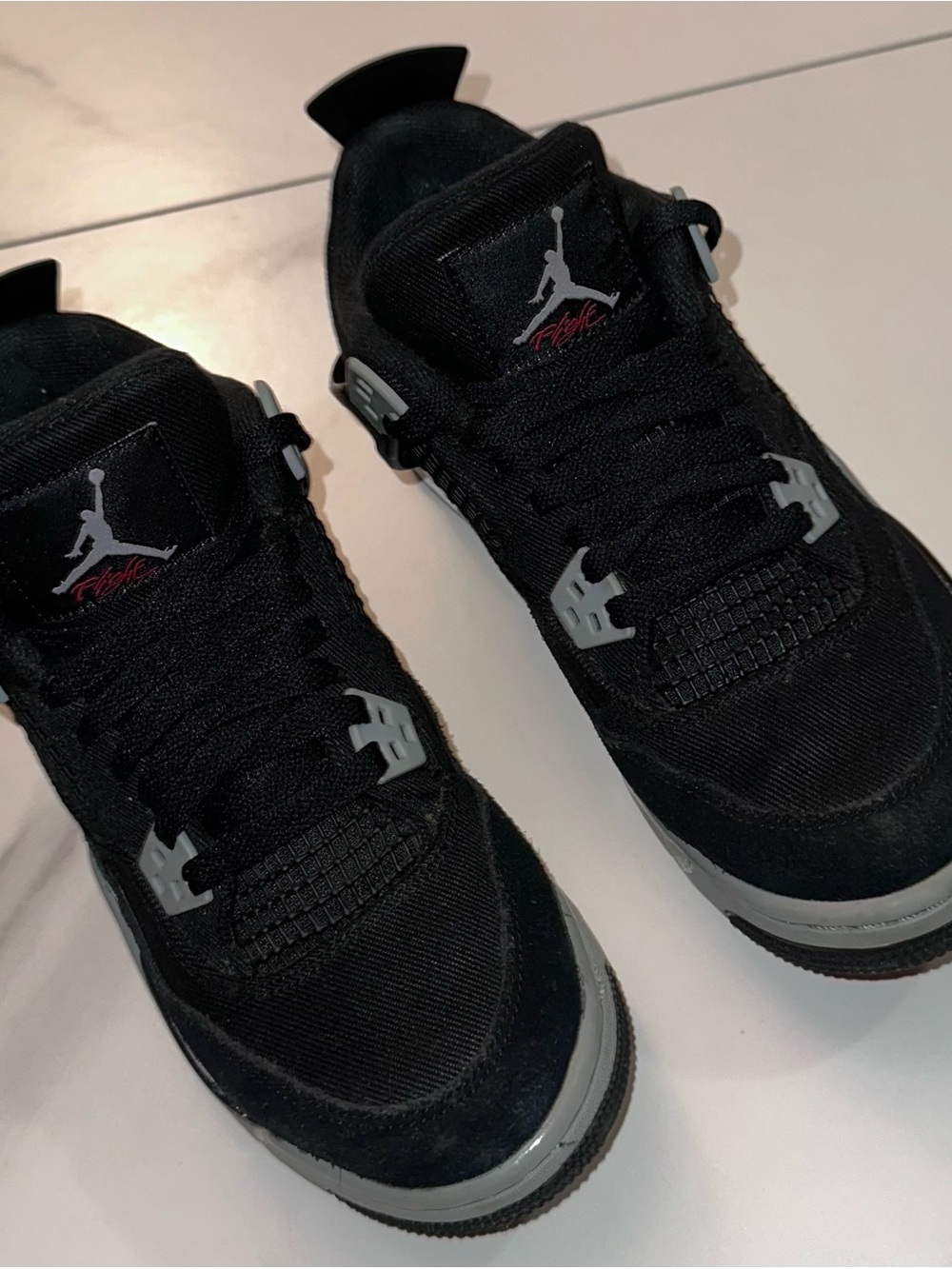 2022 Air Jordan 4 Retro SE GS Black Canvas 6.5Y / 8W